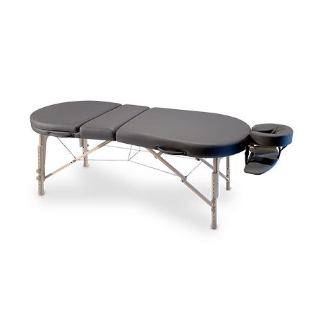 PINO Draagbare Massagetafel beukenhout ovaal dark grey